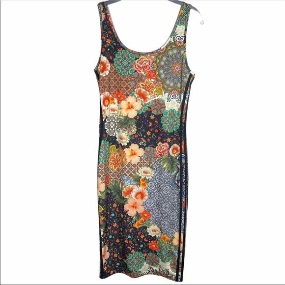 Adidas x Farm Rio Collab Jardim tank top midi dress floral size x small - Picture 3 of 13